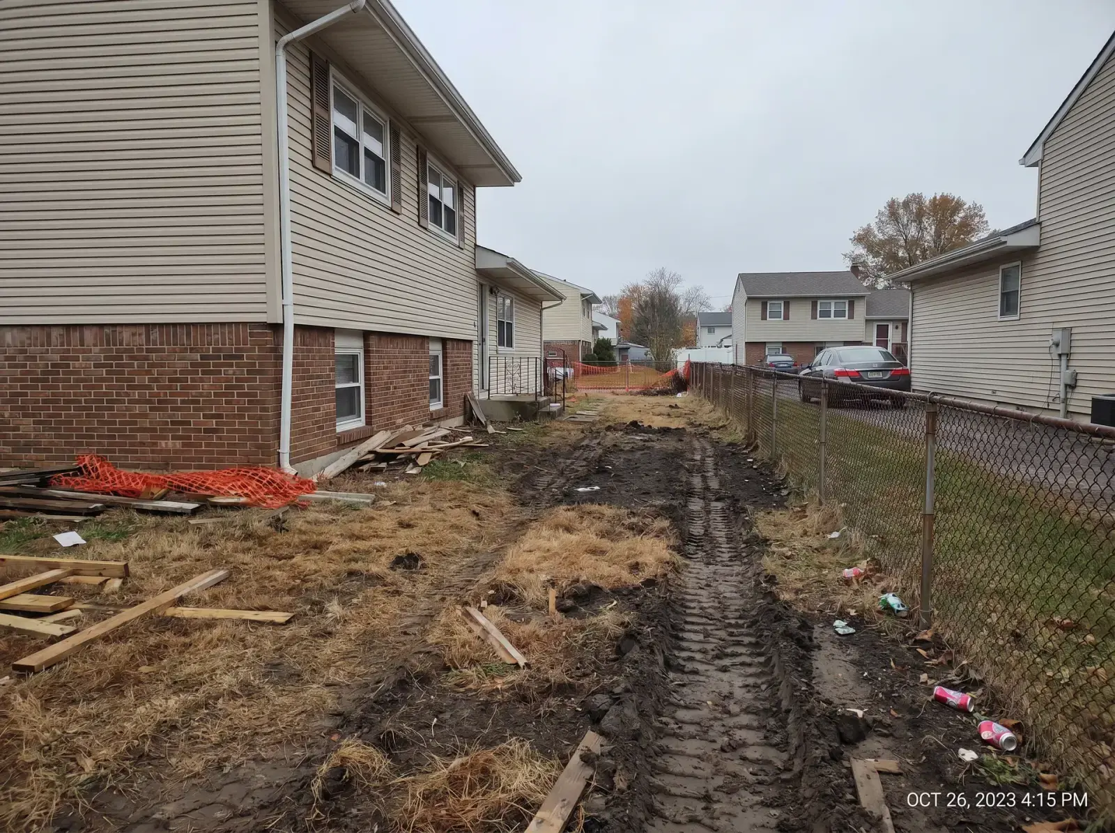 Before lawn replacement in Before and after