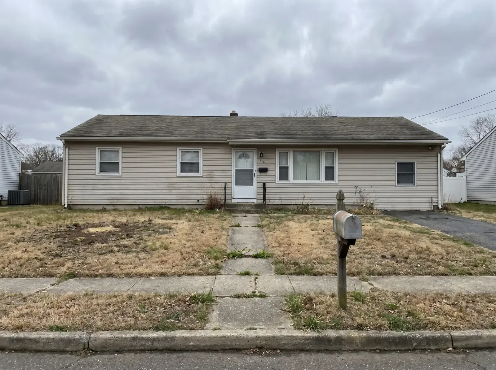 Before lawn replacement in Before and after